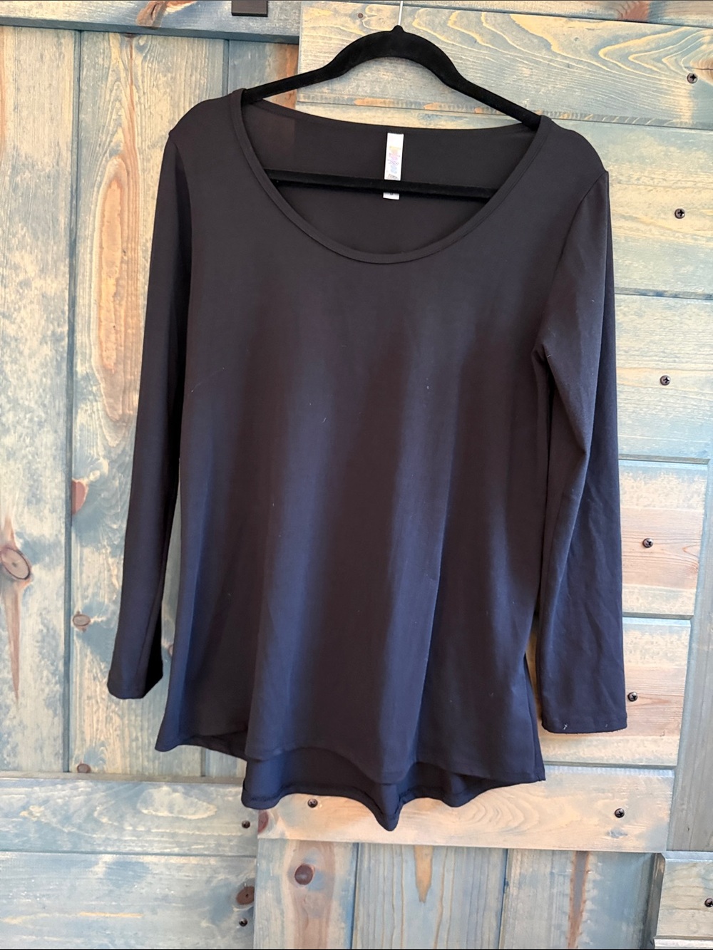 LuLaRoe Black Long Sleeve Scoop Neck Top